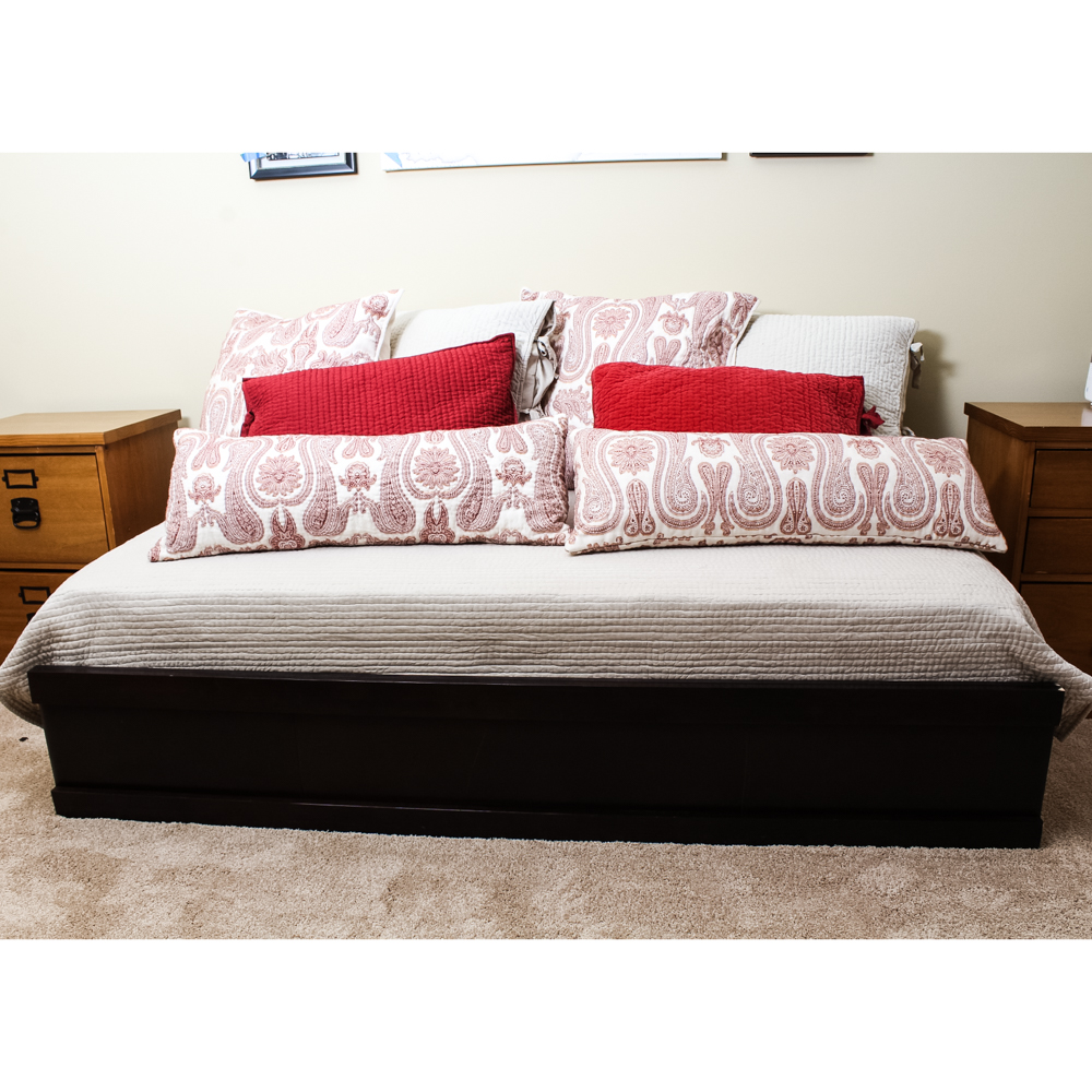 Wood and Faux Leather Daybed