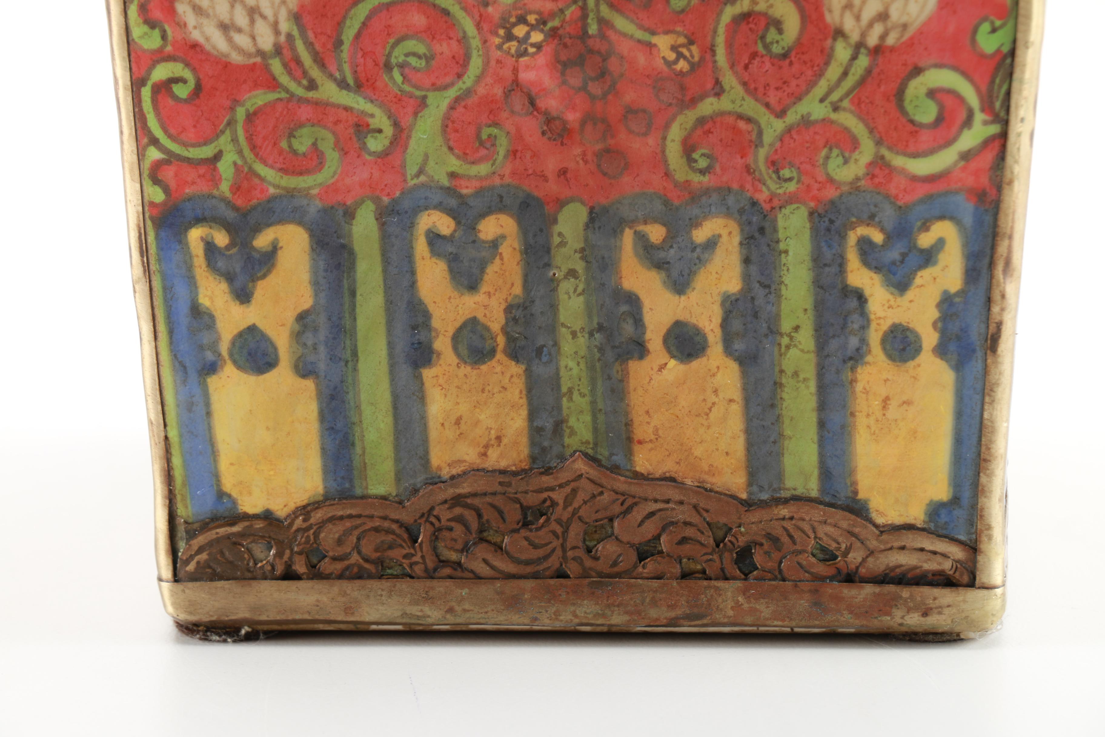 Chinese Vases With Metal Overlay