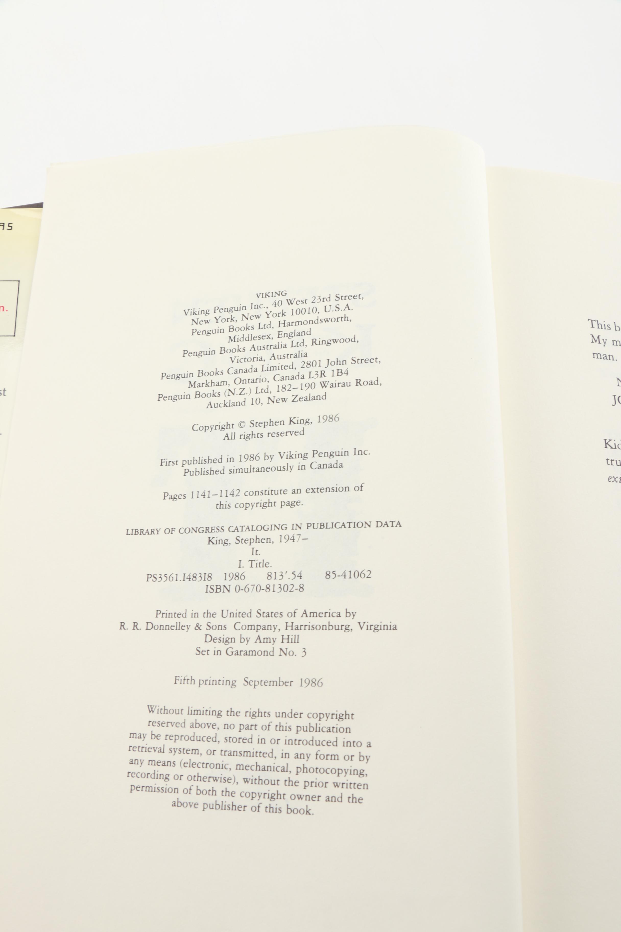 Stephen King Novels Including First Editions