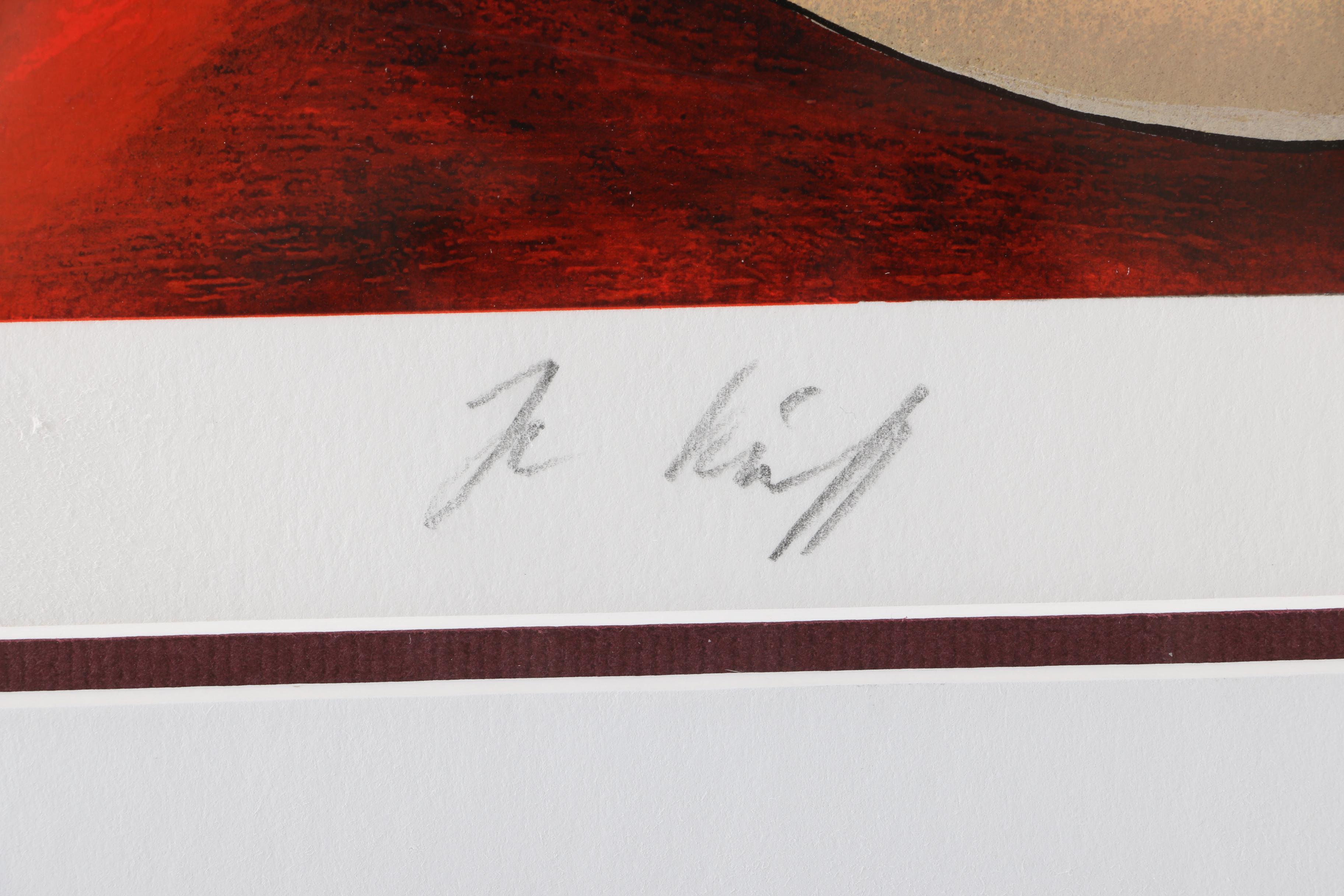 Linda Le Kinff Limited Edition Serigraph "Pelagie Joue de la Flute"