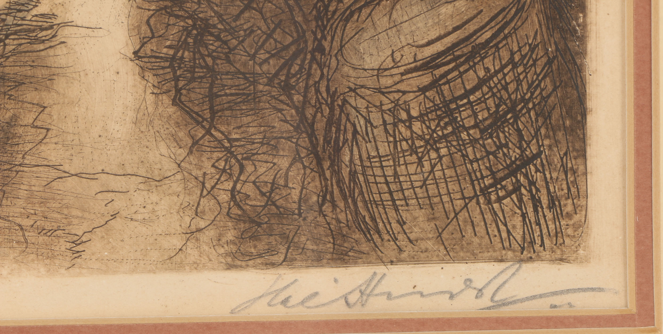 Theo Hurt Hand-Colored Etching "Scarboro Castle England"