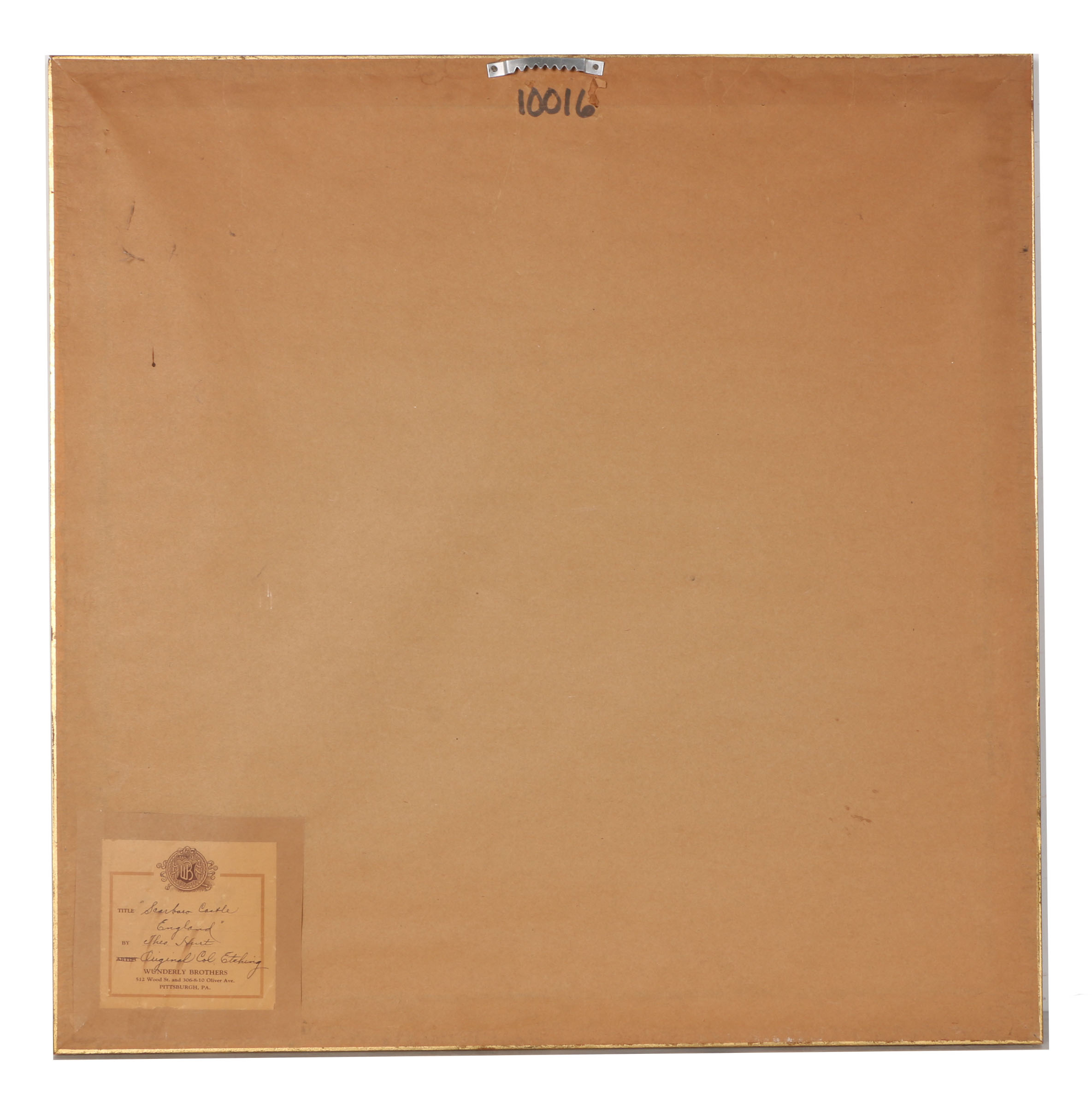 Theo Hurt Hand-Colored Etching "Scarboro Castle England"