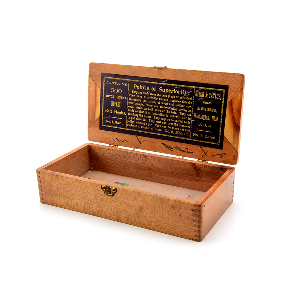 Antique Hitch & Taylor Belt Hooks Box