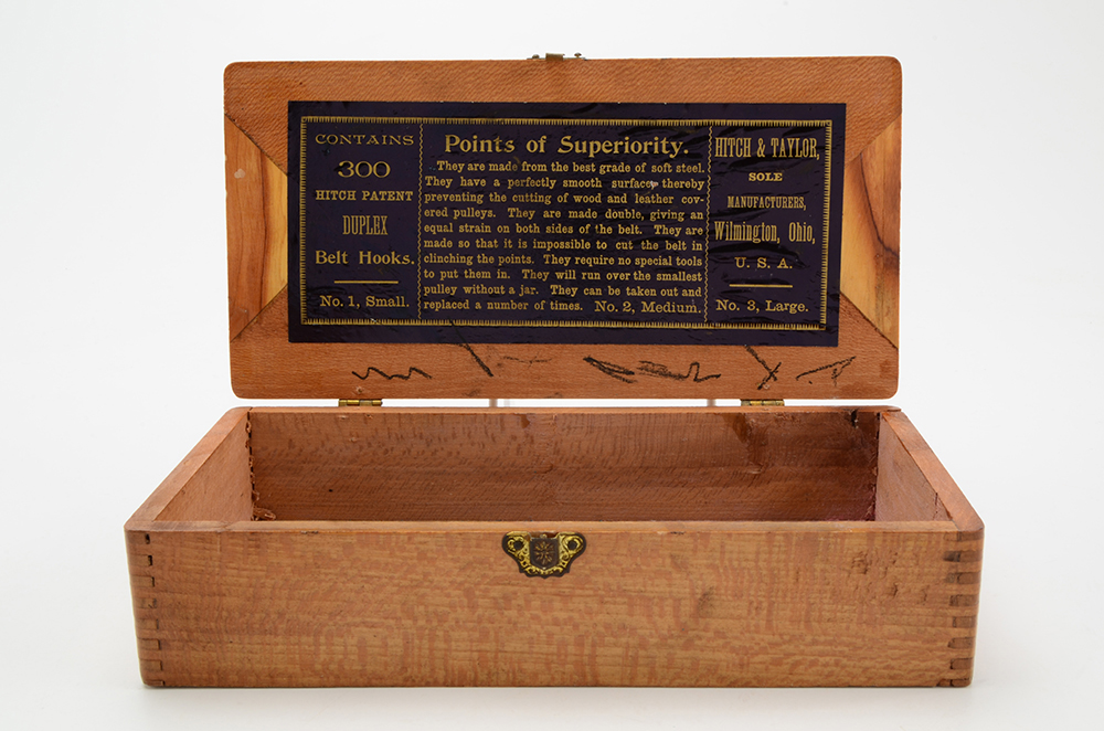 Antique Hitch & Taylor Belt Hooks Box
