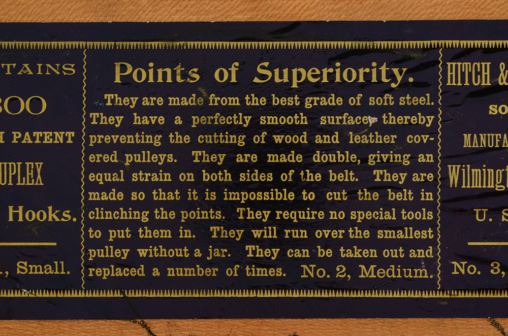 Antique Hitch & Taylor Belt Hooks Box