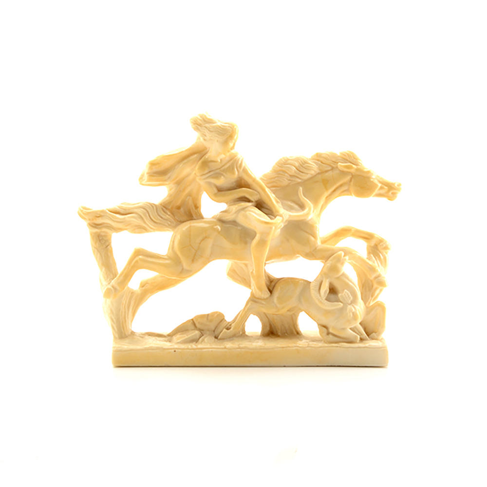 Imitation Marble Sculpture of Woman Riding a Horse