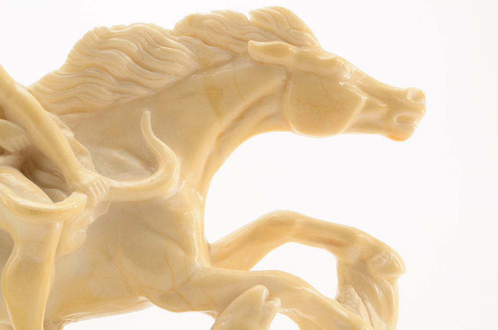 Imitation Marble Sculpture of Woman Riding a Horse