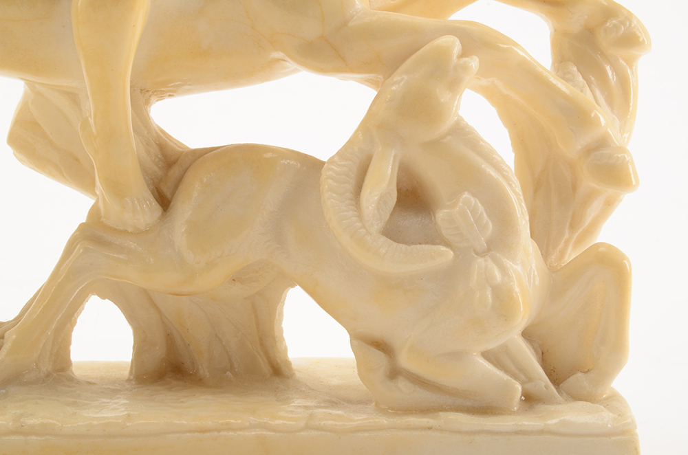 Imitation Marble Sculpture of Woman Riding a Horse