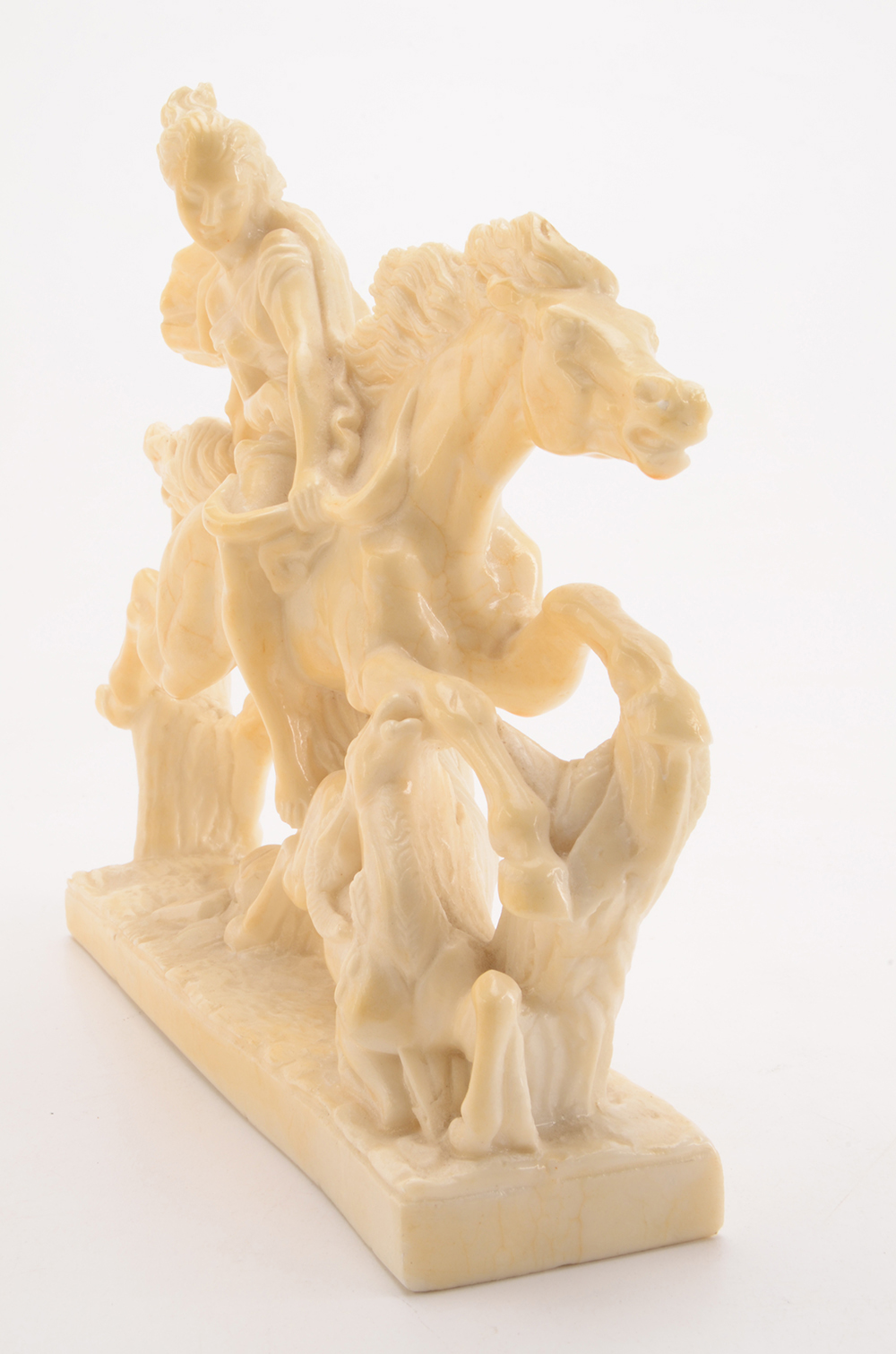 Imitation Marble Sculpture of Woman Riding a Horse