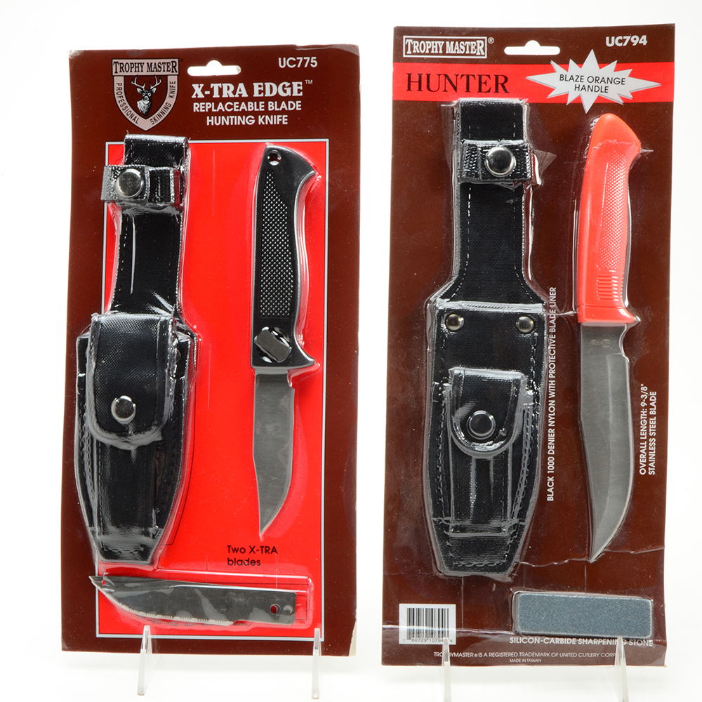 Pair of Trophy Master Hunting Knives with Accessories