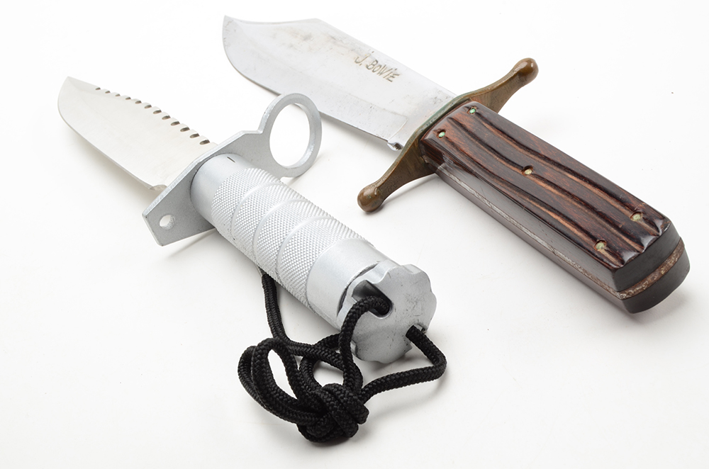 Group of Hunting and Survival Knives