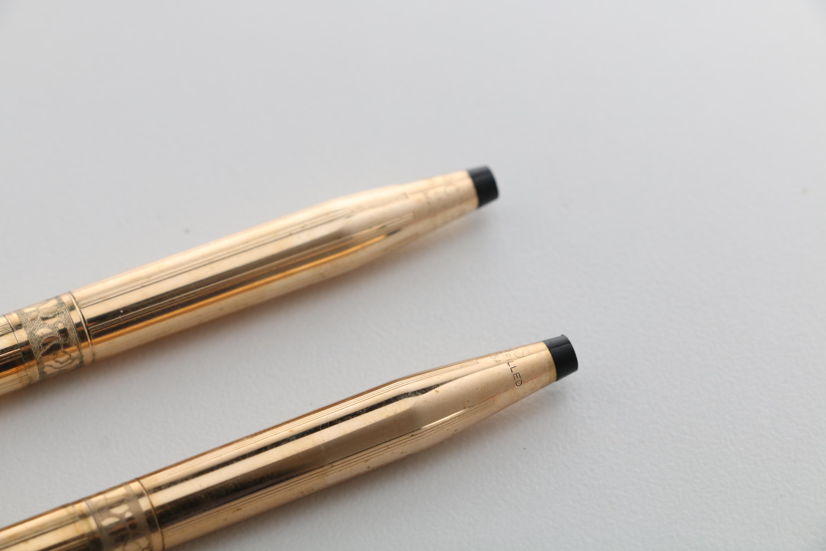 Cross Pen and Pencil with Leather Pen Case