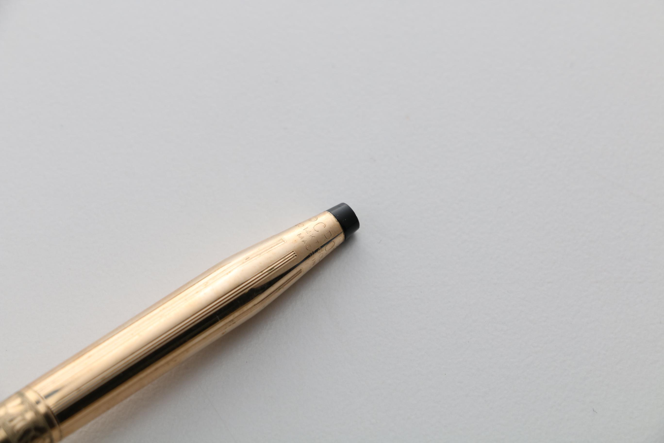 Cross Pen and Pencil with Leather Pen Case