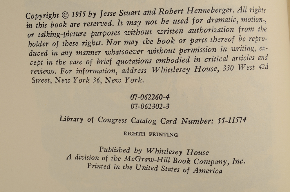 Signed Jesse Stuart Hardcover Books