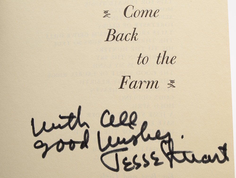 Signed Jesse Stuart Books