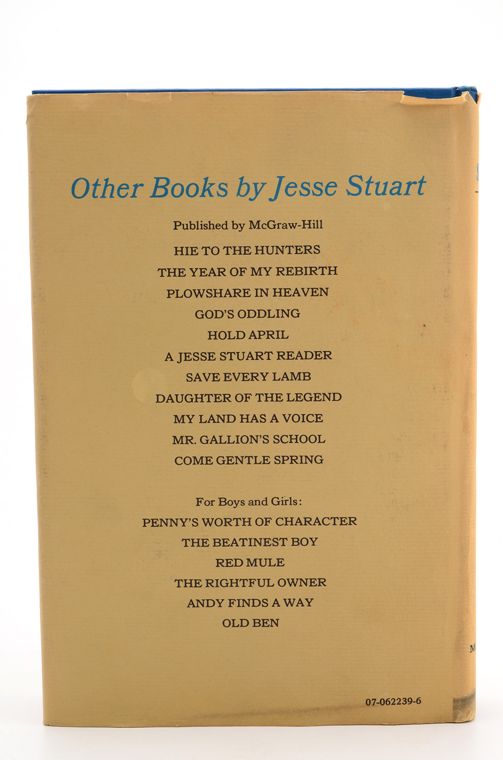 Signed Jesse Stuart Books