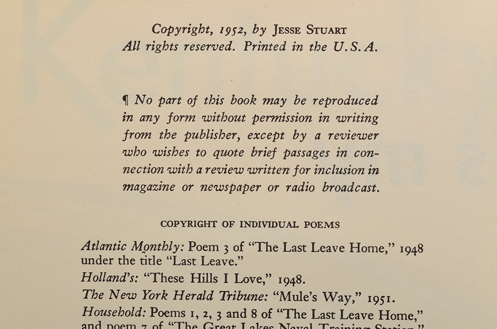 Signed Jesse Stuart Hardback Books