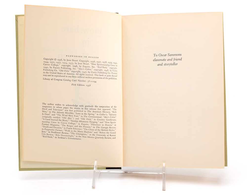 Signed Jesse Stuart Books