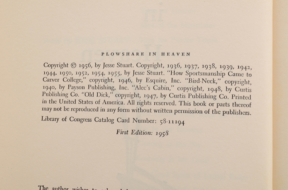 Signed Jesse Stuart Books