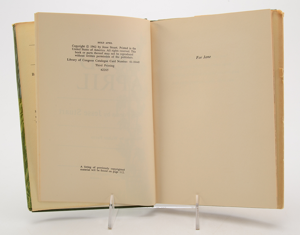 Signed Jesse Stuart Hardback Books