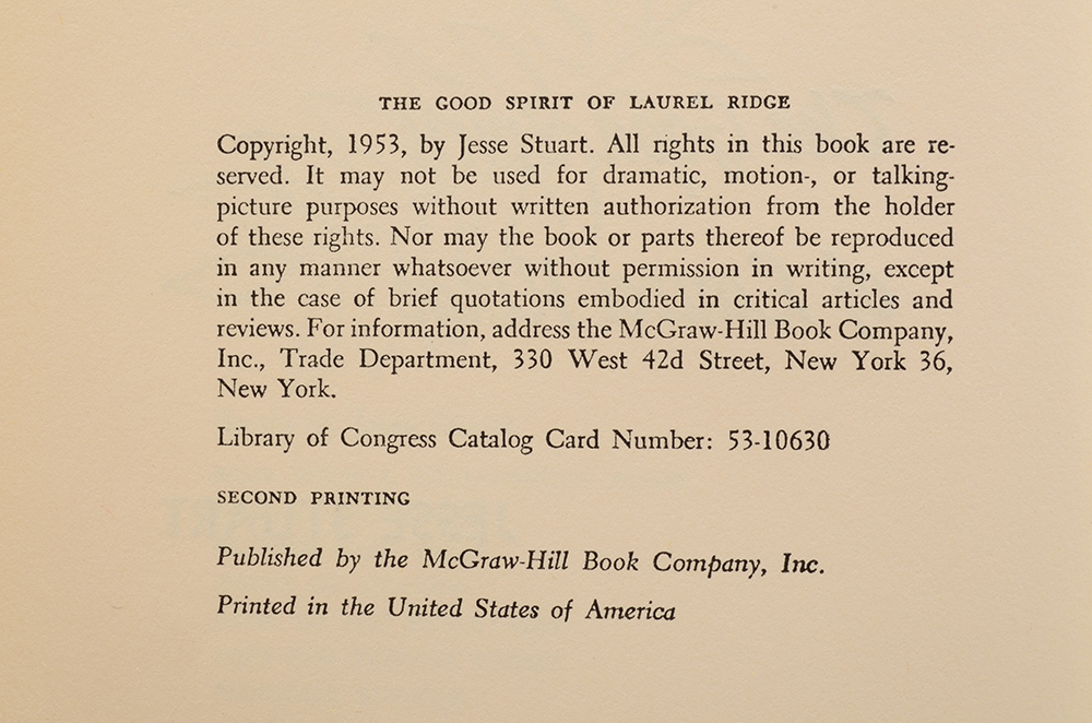 Signed Jesse Stuart Hardback Books