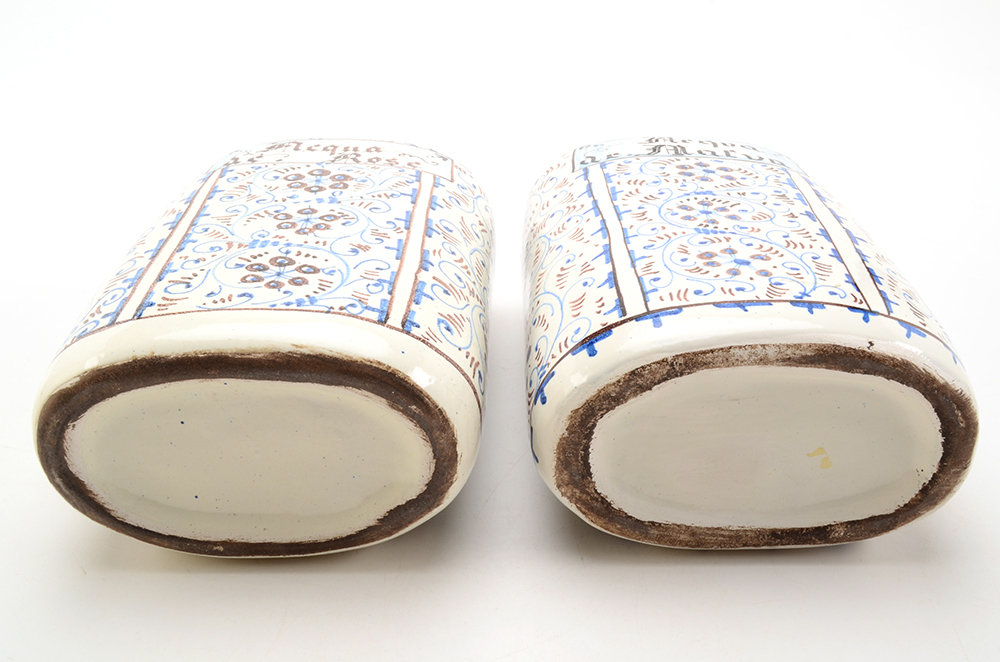 Italian Faience Style Tin-Glazed Ceramic Jars