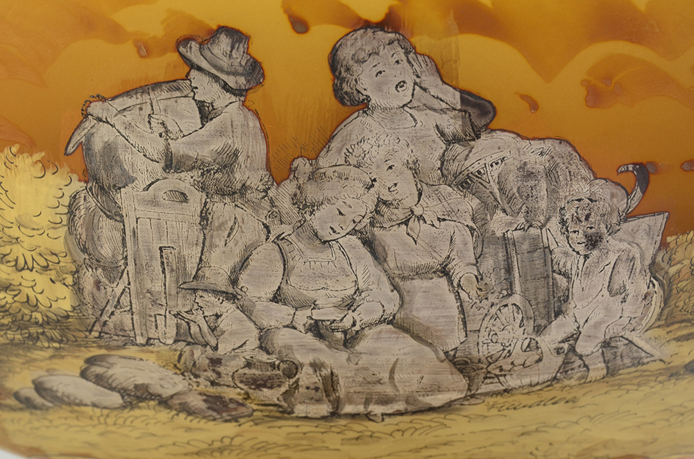 Czechoslovakian Glass Centerpiece Bowl