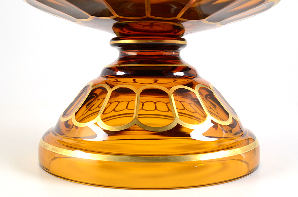 Czechoslovakian Glass Centerpiece Bowl