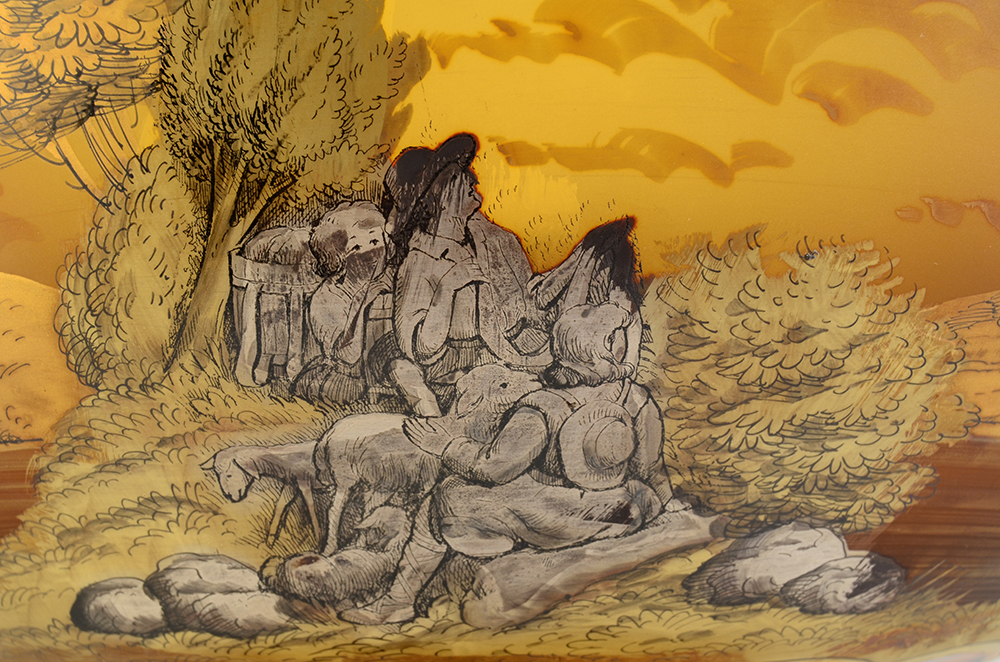 Czechoslovakian Glass Centerpiece Bowl