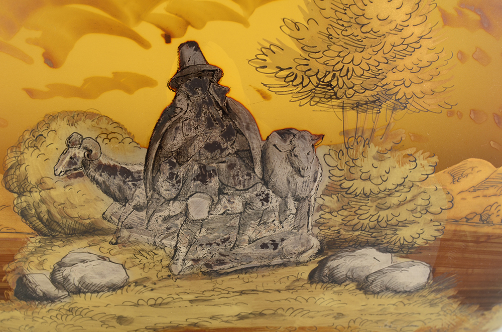 Czechoslovakian Glass Centerpiece Bowl