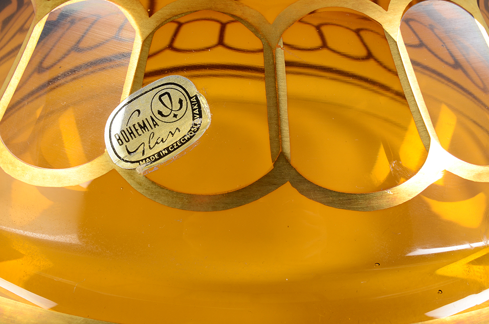 Czechoslovakian Glass Centerpiece Bowl