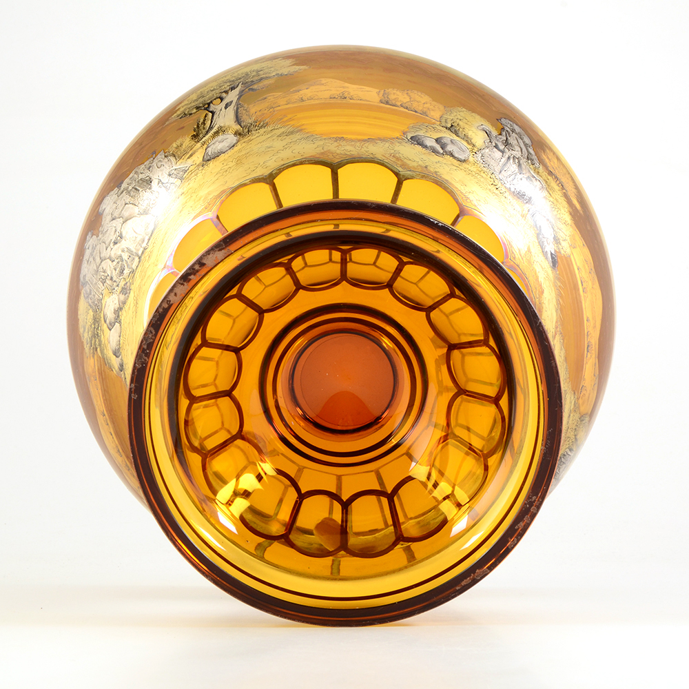 Czechoslovakian Glass Centerpiece Bowl