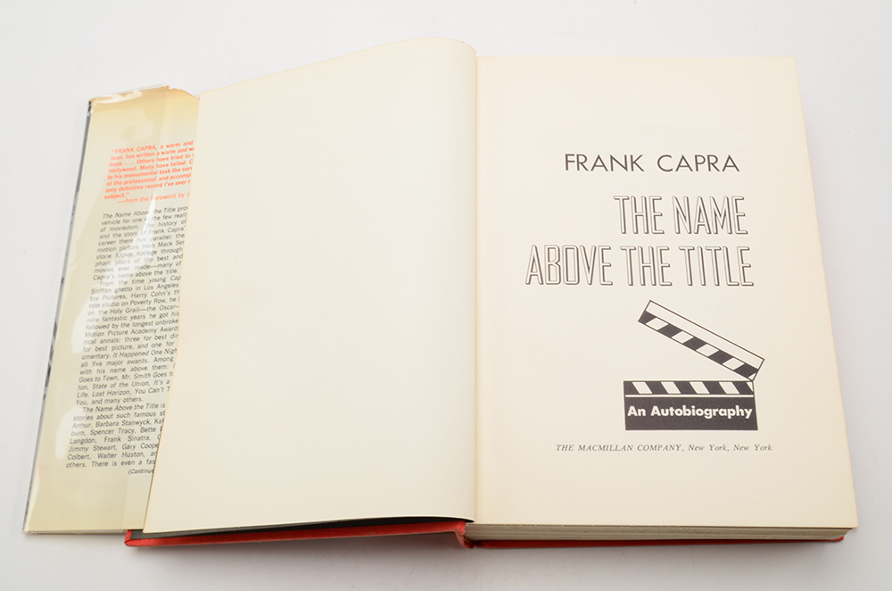 Signed Frank Capra "The Name Above the Title" Autobiography
