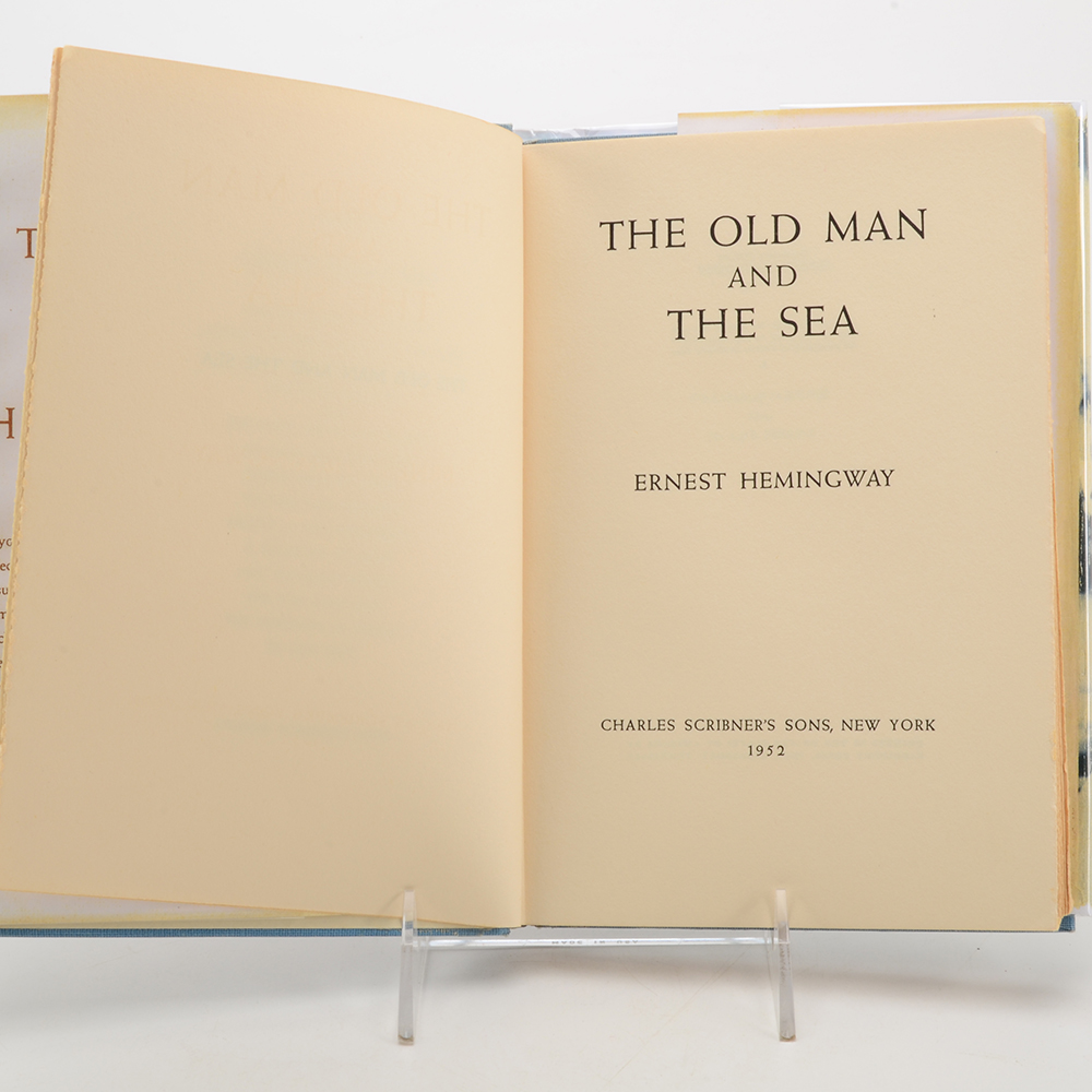 Book Club Edition of "The Old Man and the Sea" by Ernest Hemingway With Facsimile Dust Jacket