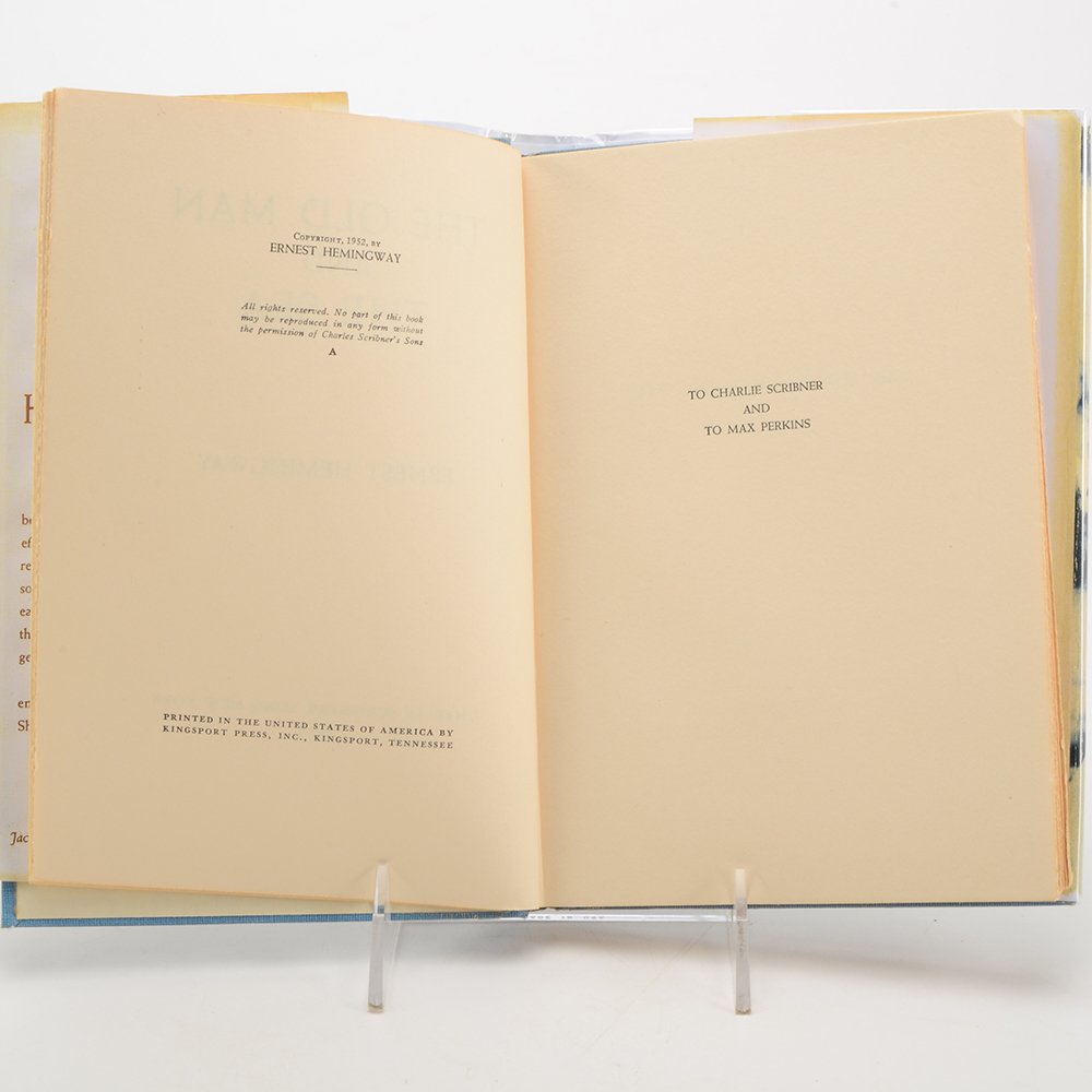 Book Club Edition of "The Old Man and the Sea" by Ernest Hemingway With Facsimile Dust Jacket