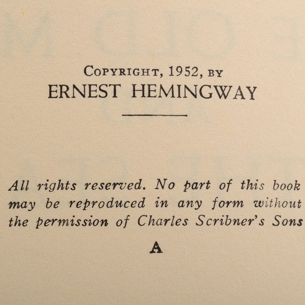 Book Club Edition of "The Old Man and the Sea" by Ernest Hemingway With Facsimile Dust Jacket