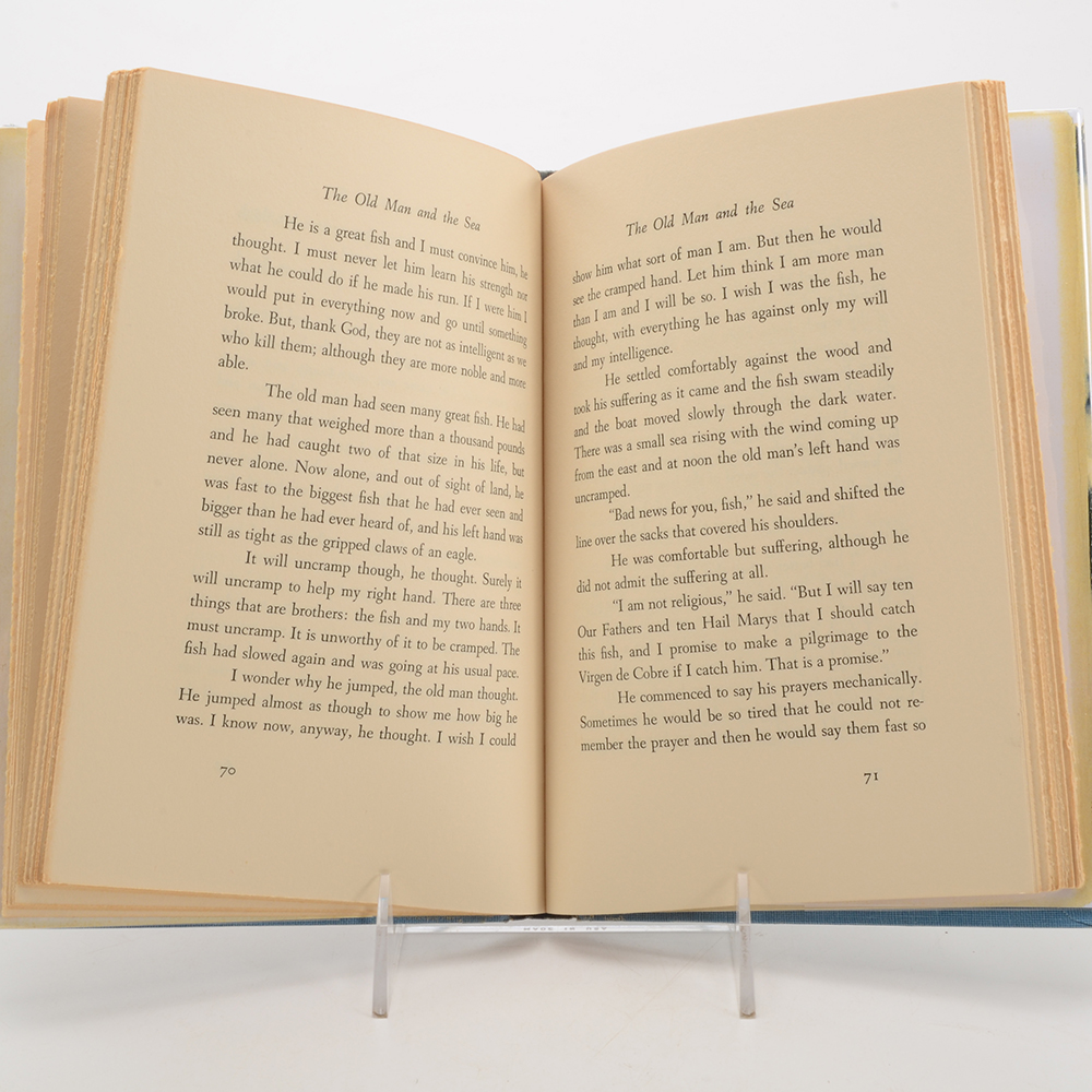 Book Club Edition of "The Old Man and the Sea" by Ernest Hemingway With Facsimile Dust Jacket