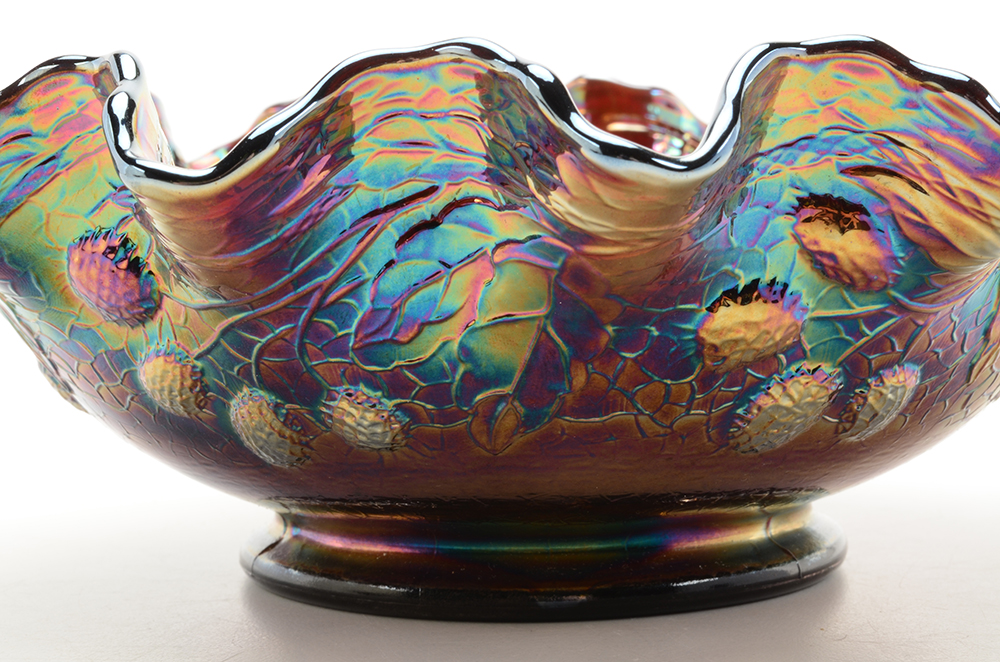 Two Carnival Glass Bowls, including Fenton