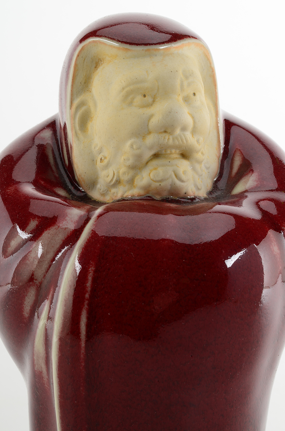 Japanese Ceramic Figure with Sang de Boeuf Glaze