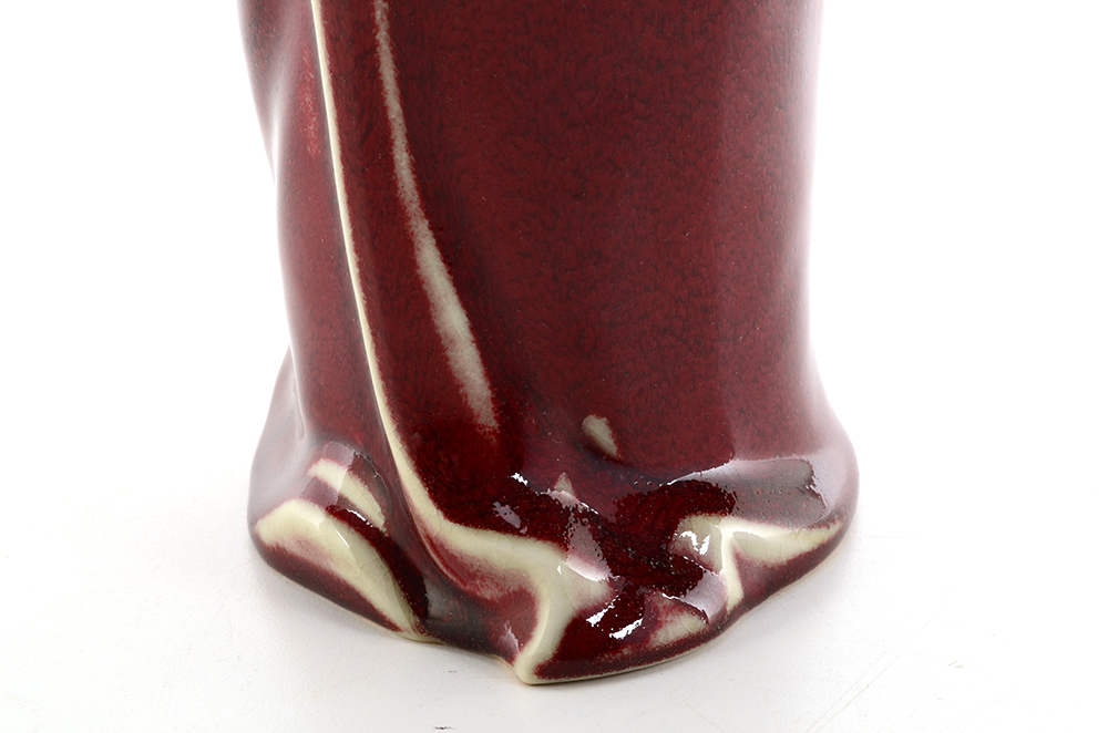 Japanese Ceramic Figure with Sang de Boeuf Glaze