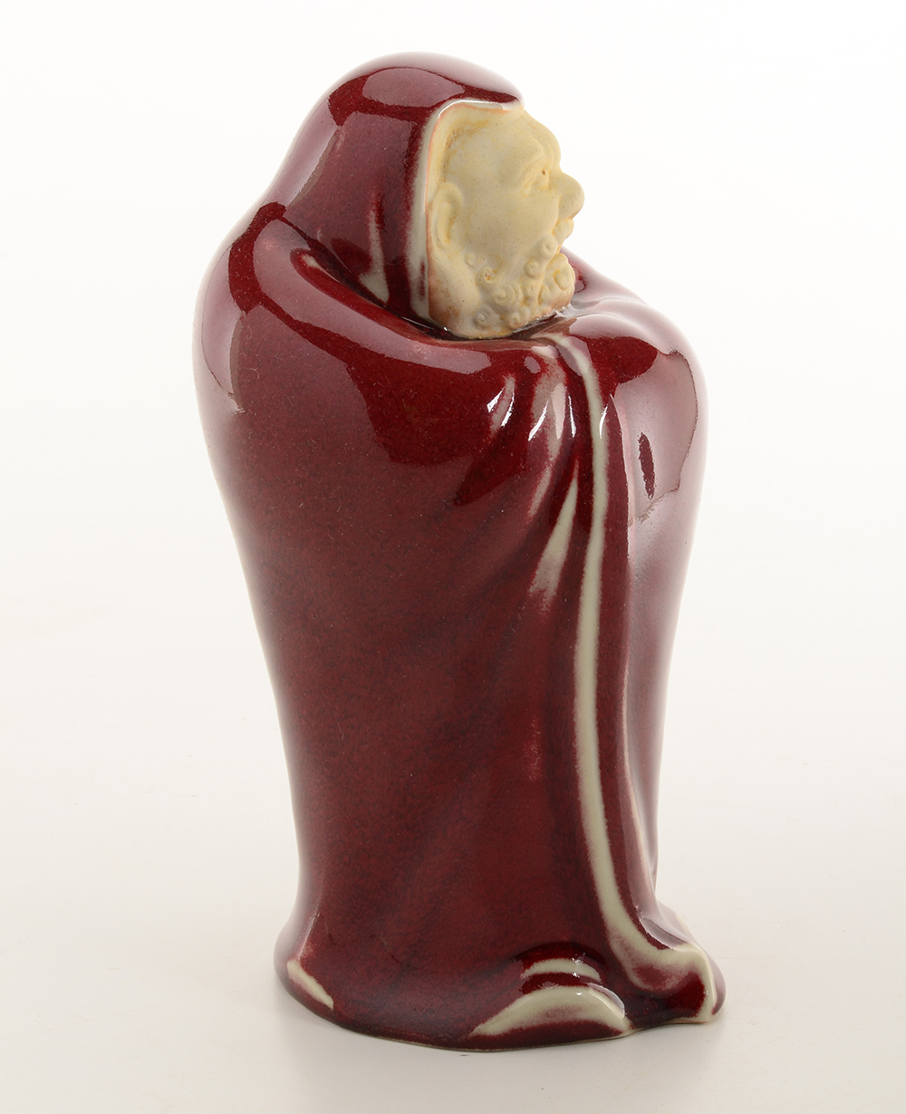 Japanese Ceramic Figure with Sang de Boeuf Glaze