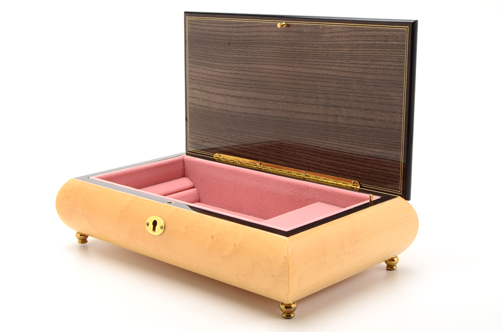 Inlaid Wood Musical Jewelry Box