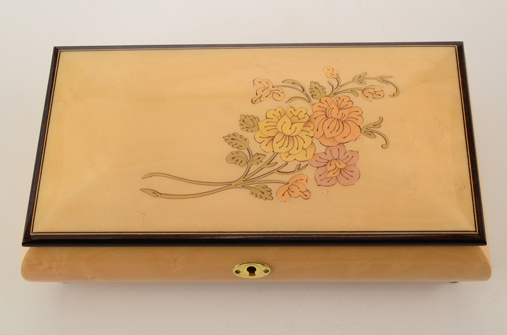 Inlaid Wood Musical Jewelry Box
