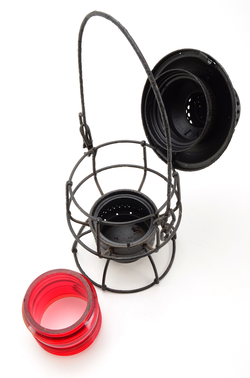 1925 Armspear Railroad Lantern With Red Globe