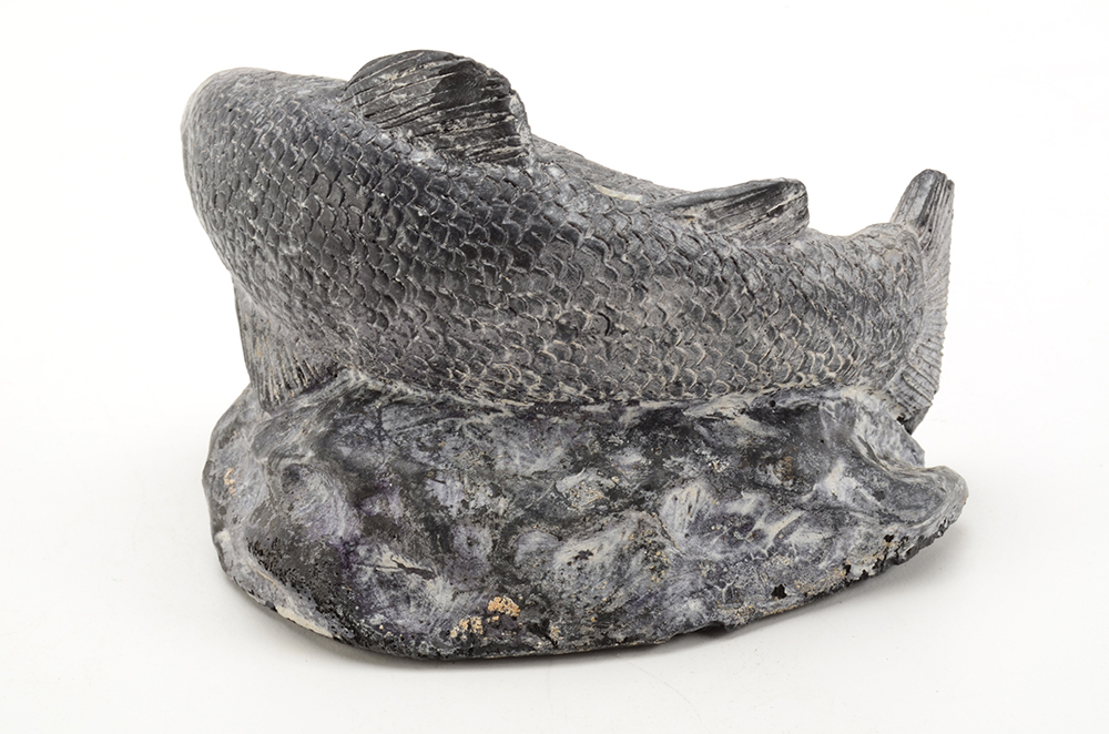 Mermaid and Fish Soapstone Sculpture by Jolin