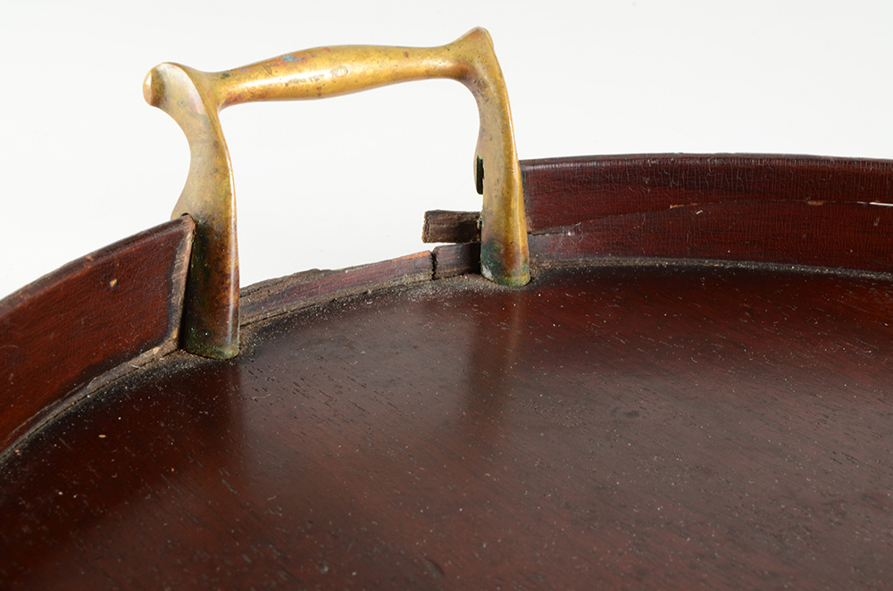 Mahogany Butlers Tray with Fan Inlay