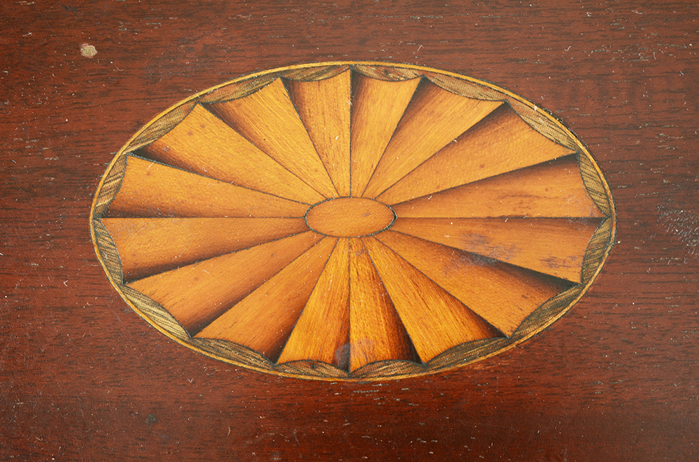 Mahogany Butlers Tray with Fan Inlay