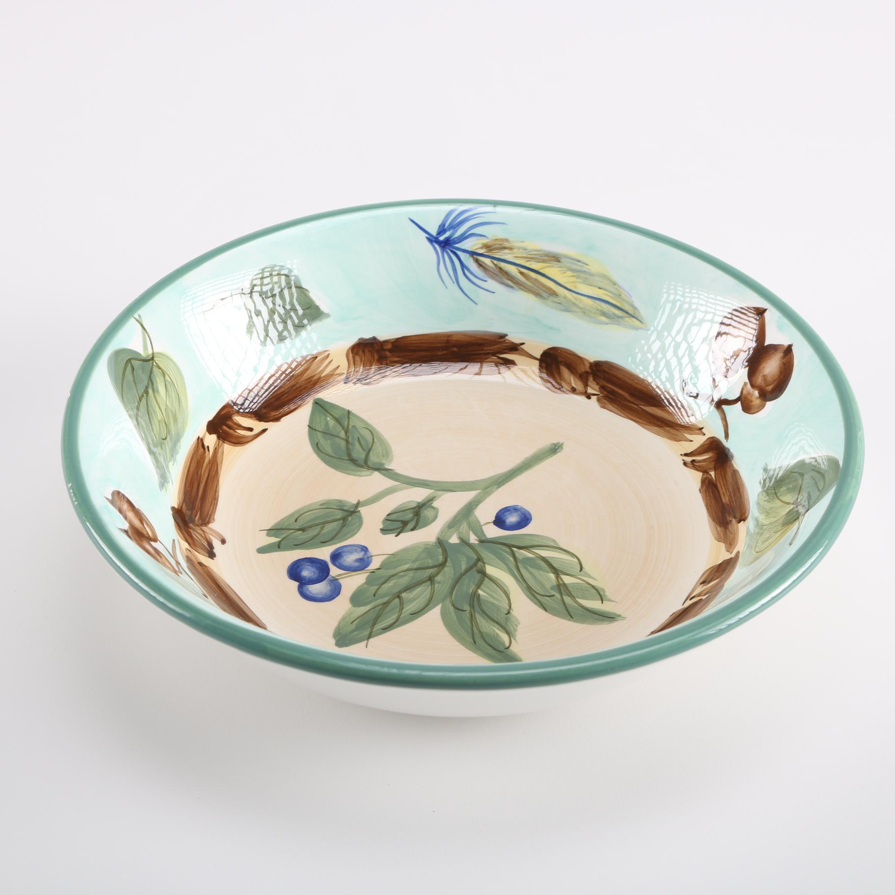 Hand-Painted Ceramic Serving Bowl
