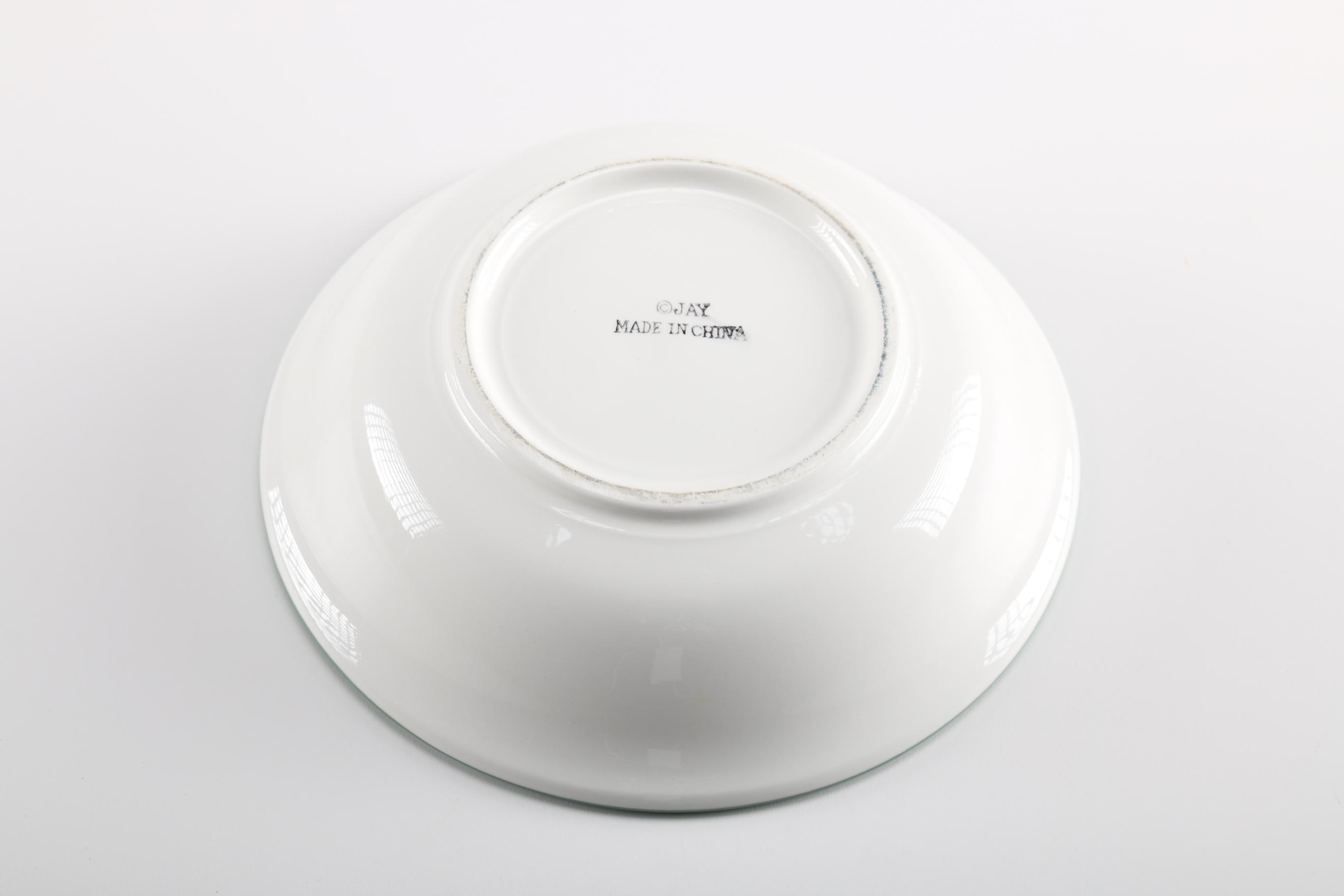 Hand-Painted Ceramic Serving Bowl