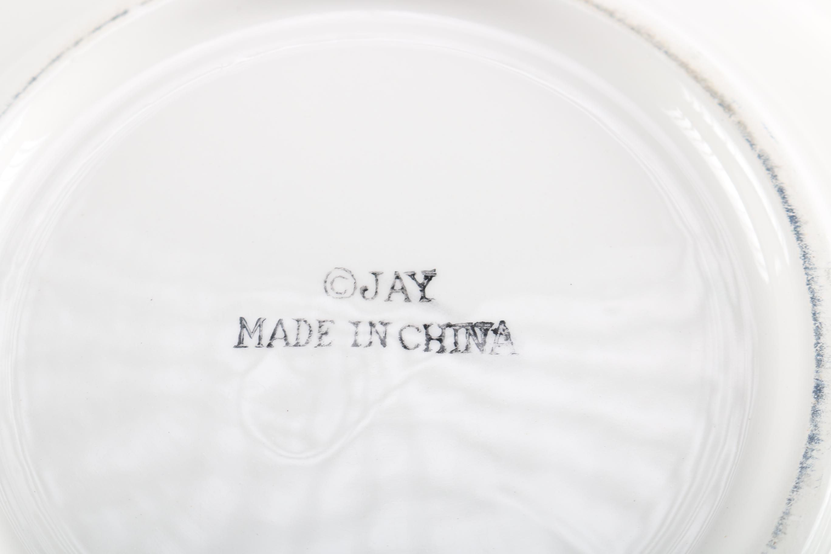 Hand-Painted Ceramic Serving Bowl